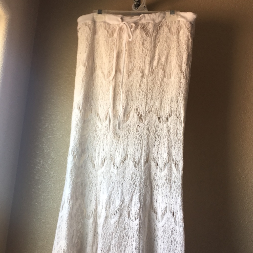 White Lace Maxi Skirt